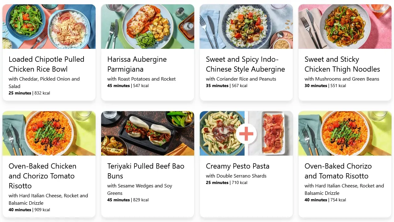Cooked interface showing recipe search results